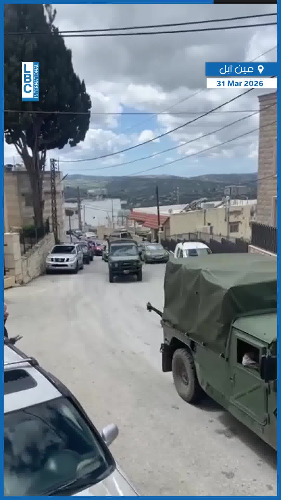 The moment the Lebanese army left the southern town of Ain Ebel (LBCI News)