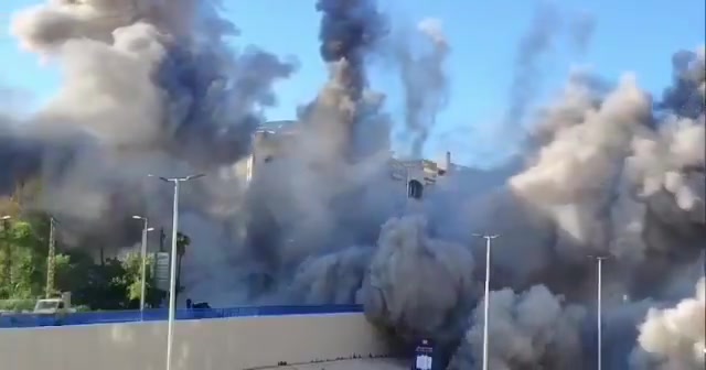 A building was targeted in an Israeli airstrike on the Ghobeiri area in the southern suburbs of the capital.
