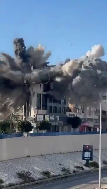 Israeli airstrike on the threatened building in Beirut’s southern suburb - Bir Hassan