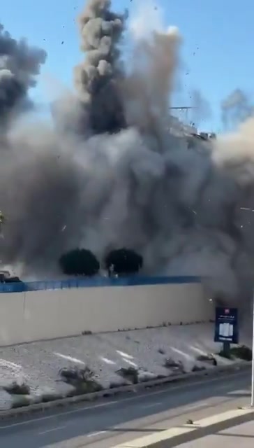 Israeli airstrike on the threatened building in Beirut’s southern suburb - Bir Hassan