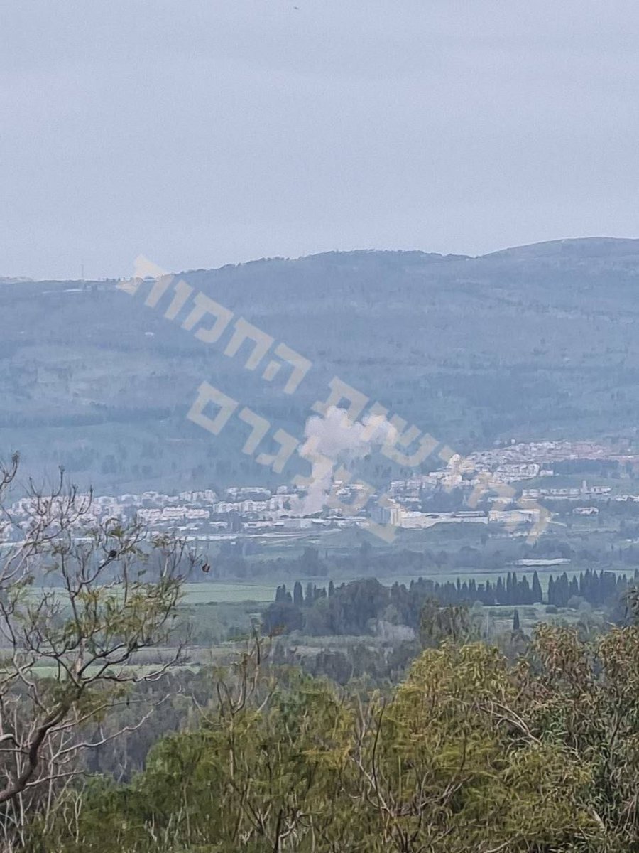 A building was hit by a missile fired by Hezbollah at the settlement of Kiryat Shmona