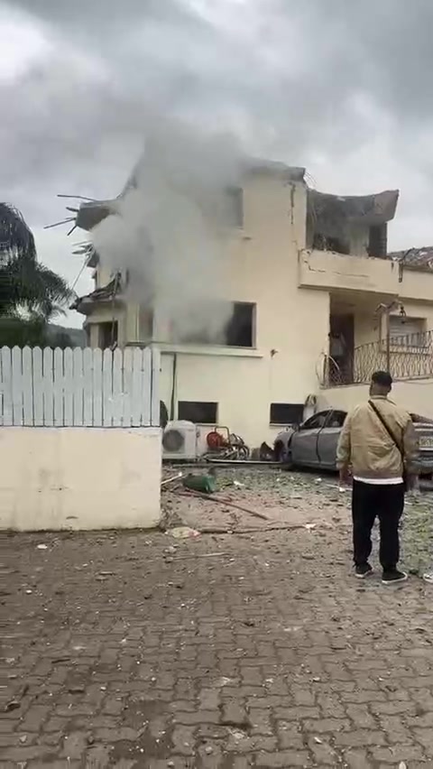 Video close to the targeted building in Kiryat Shmona