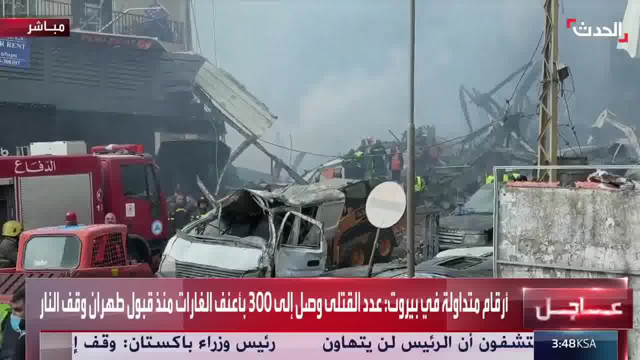 Widespread destruction in Beirut following the most intense Israeli airstrikes in years. Reports indicate hundreds of casulaties