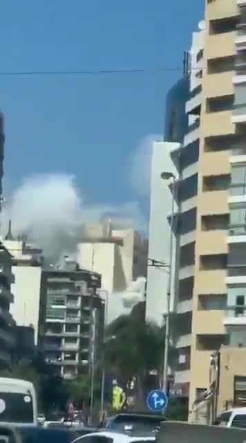 The moment an Israeli airstrike destroyed the Abi Haydar Tower in Beirut's Mazra'a