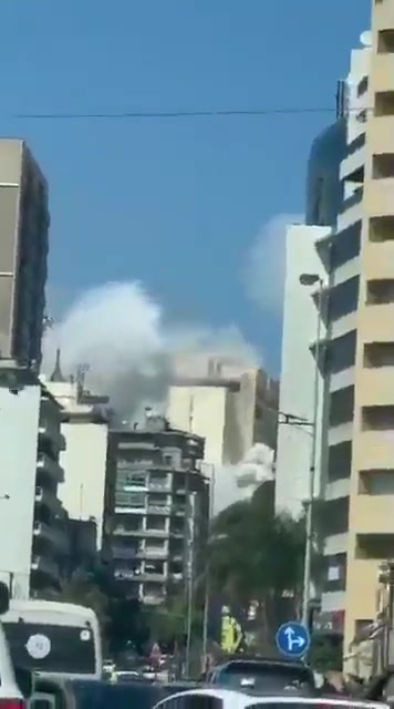 The moment an Israeli airstrike destroyed the Abi Haydar Tower in Beirut's Mazra'a