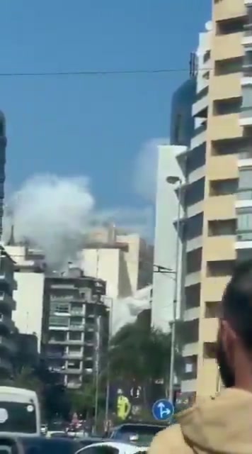 The moment an Israeli airstrike destroyed the Abi Haydar Tower in Beirut's Mazra'a