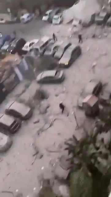 The extent of the destruction in Khayyat Hill following the Israeli raid