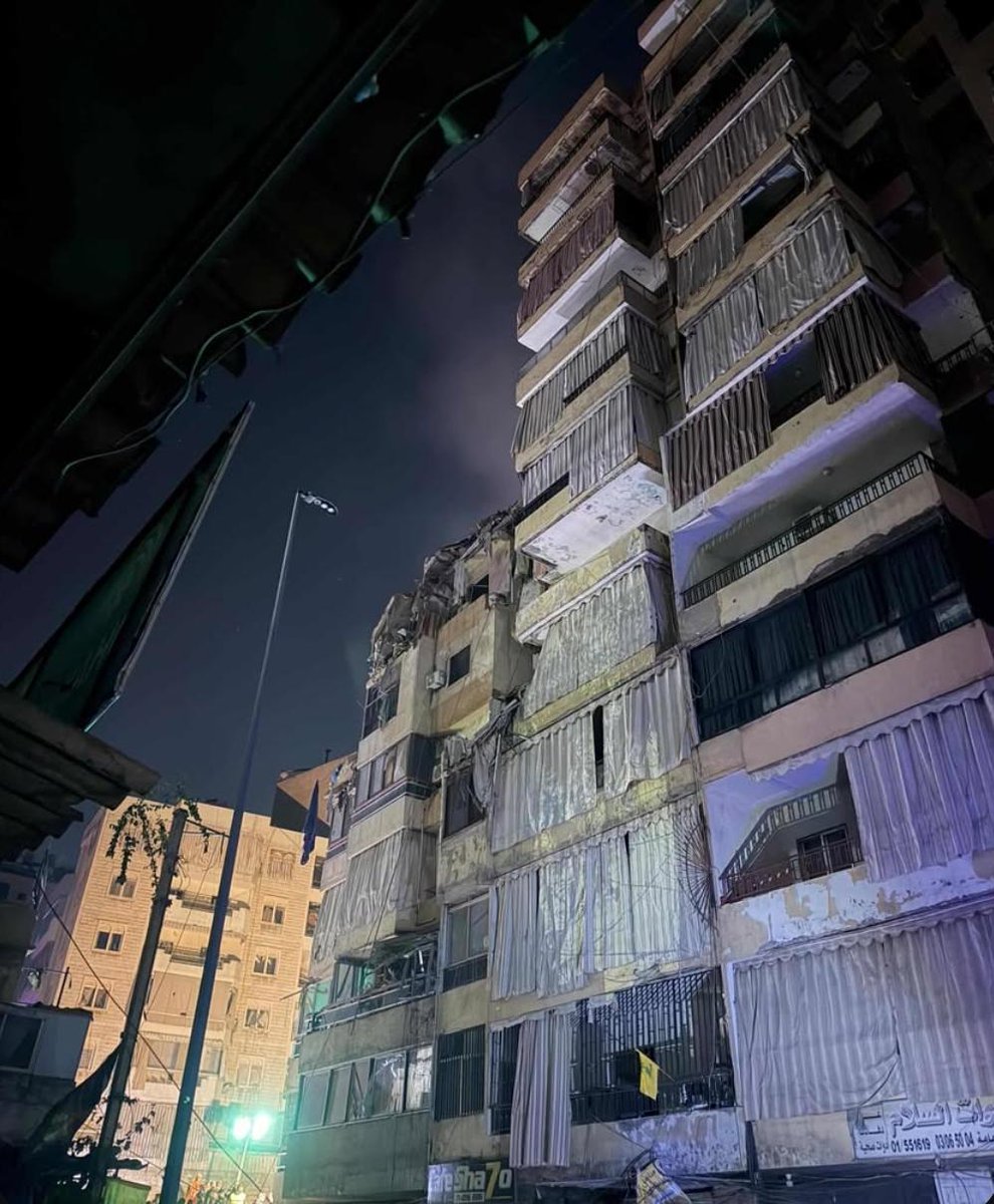 From the site of the raid that targeted a building in Haret Hreik, where 6 floors of the building were destroyed