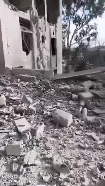 The scene from Nabatieh al-Fawqa after it was targeted by several Israeli airstrikes.