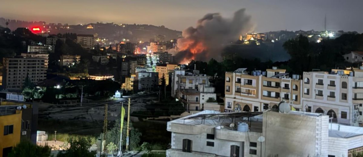 الغارة التي استهدفت النبطية محيط مركز الدفاع المدني