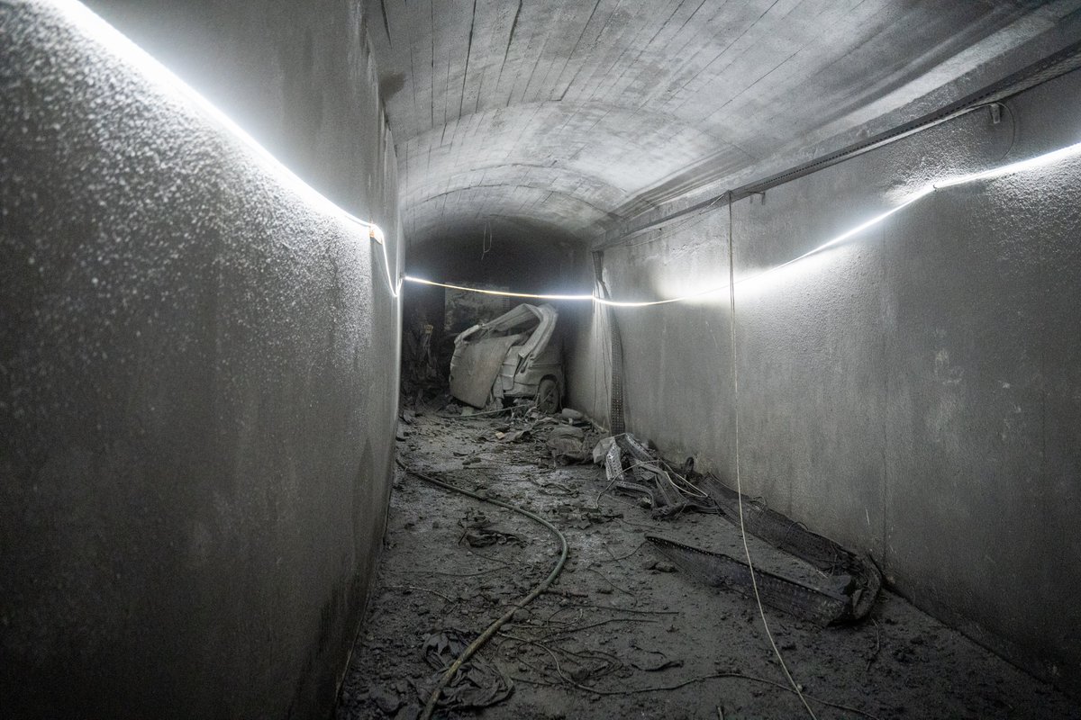 Buried beneath a hilltop village in southern Lebanon, just kilometers from the Israeli border, the Hezbollah  built an underground drone “airbase” from which it launched Iranian-made unmanned aerial vehicles at Israel. The subterranean facility, guarded by massive steel blast doors, was built in the past decade with direct Iranian assistance, including planning and funding, Israeli military officials told The Times of Israel during an organized media tour of the site last week. According to the Israel Defense Forces, the tunnel runs several hundred meters into the mountain, reaching depths of 29 meters (95 feet) under Majdal Zoun — including beneath a mosque. Inside the tunnel, which was wide enough for a standard vehicle to drive through, Hezbollah had assembled Iranian-made drones using parts smuggled into Lebanon, according to the army