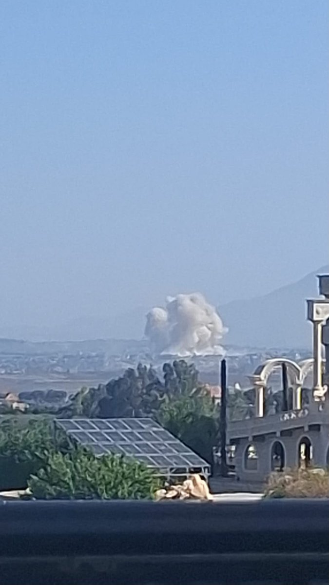 A massive explosion in the town of Zawtar al-Sharqiya a short while ago