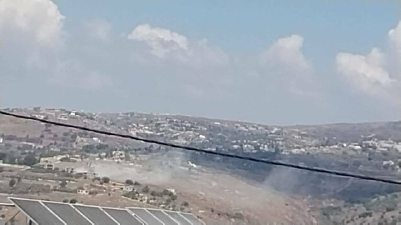 Israeli artillery shelling targets the western outskirts of the town of Houla
